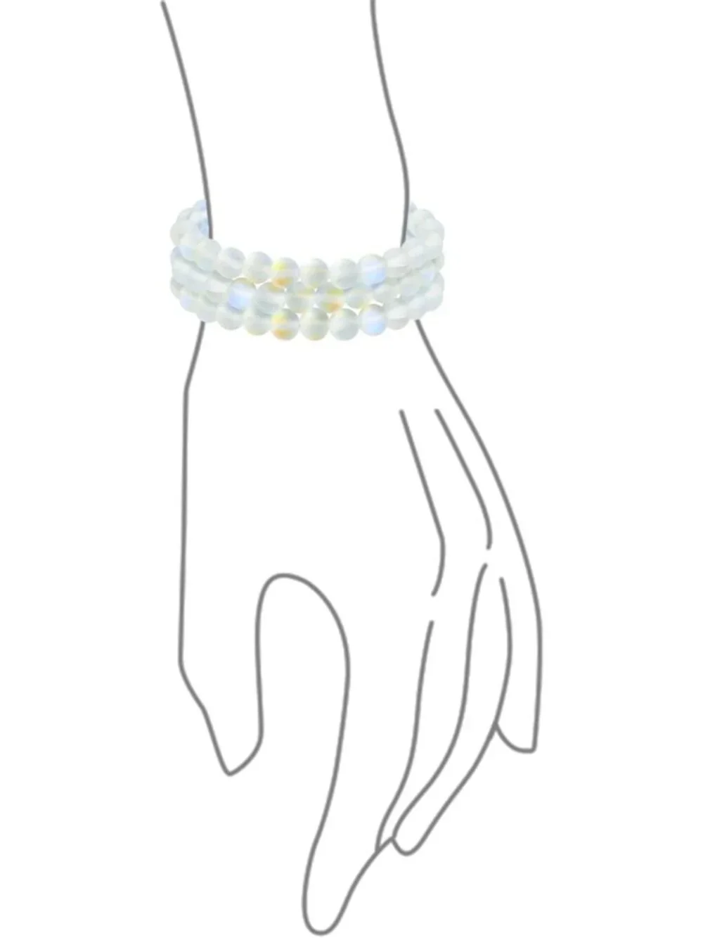 Unisex Stackable 3-Piece Gemstone Round Bead Stretch Bracelets - Adjustable